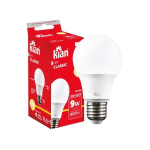 LAMPADA LED | BULBO (PERA) | 9W | 3000K | BIV | KIAN
