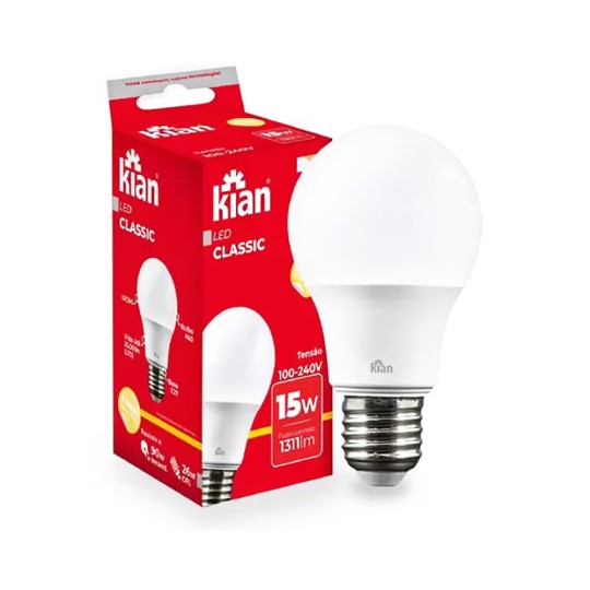 LAMPADA LED | BULBO (PERA) | 15W | 3000K | BIV | KIAN