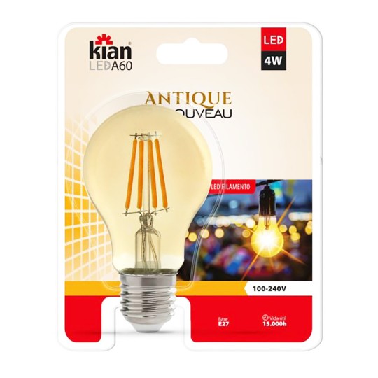 LAMPADA LED | FILAMENTO | BULBO (RETRO) | 4W 2.2K BIV | KIAN