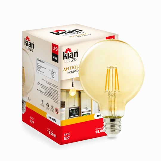 LAMPADA LED FILAMENTO | RETRO | G95 | 4W | 2.2K | BIV | KIAN
