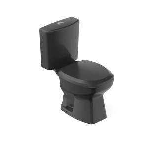 KIT BACIA COM CAIXA ACOPLADA 3/6 L + ASSENTO + ACESS | THEMA | PRETO | INCEPA / ROCA