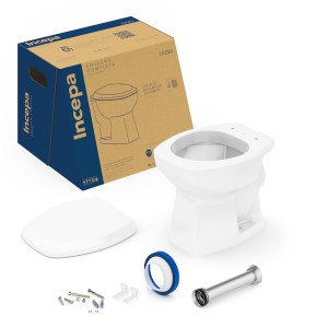 KIT BACIA CONVENCIONAL + ASSENTO + ACESSORIOS | THEMA | BRANCO | INCEPA / ROCA