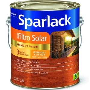 Verniz Premium Sparlack Duplo Filtro Solar  Brilhante 3.6 Litros Mogno Coral/Sparlack