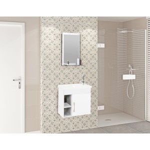 KIT SUSPENSO COM ESPELHEIRA E PIA | TURIM | 55.5 | BRANCO | A.J RORATO