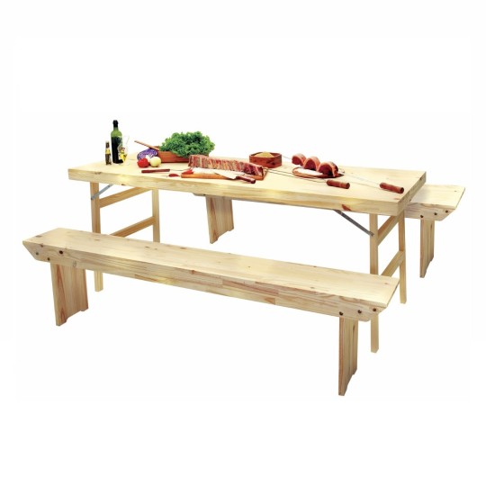 CONJUNTO MESA-BANCO DOBRAVEL | NATURALLE | 2.00m | TRAMONTINA