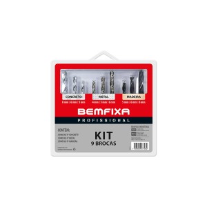 KIT BROCA COMBINADO | 9PCS | BEMFIXA