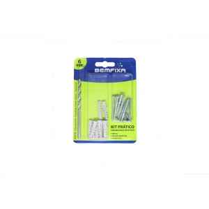 KIT PRATICO | PARAFUSO + BUCHA + BROCA | 06mm | BEMFIXA