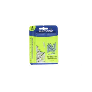 KIT PRATICO | PARAFUSO + BUCHA + BROCA | 04mm | BEMFIXA