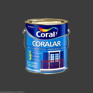 CORALAR ESMALTE SINTETICO | BRILHANTE | PRETO | 3.6L | CORAL