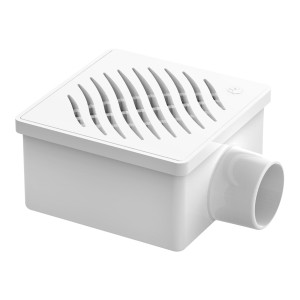 RALO SIFONADO QUADRADO | COM GRELHA | 100x53x40mm | BRANCO | TIGRE