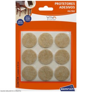FELTRO ADESIVO REDONDO | 30mm | COM 9 | MARROM | BEMFIXA
