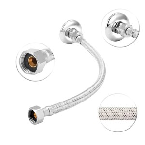ENGATE FLEXIVEL TRANCADO | LUX 8096 | ACO INOX | 60cm | DN15 | BIG LU
