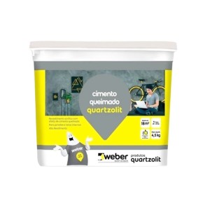CIMENTO QUEIMADO 2 EM 1 | PISO-PAREDE | BD 4.5kg | CINZA | QUARTZOLIT