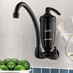PURIFICADOR DE AGUA C/TORNEIRA PAREDE | ACQUA BELLA | PRETO| LORENZETTI
