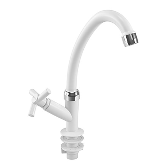 TORNEIRA VERSATIL COZINHA-LAVATORIO MESA | LISBOA | BICA MOVEL | 1/2 | BRANCO-CROMADO | DUDA