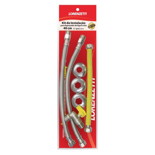 KIT INSTALACAO AQUECEDOR GAS | 1/2x1/2x40cm | LORENZETTI NAO DISP