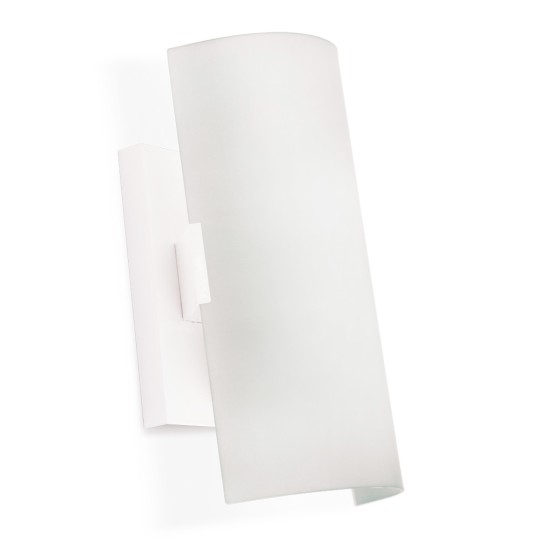 ARANDELA DE VIDRO CURVO | 1xE27 | 20cm | BRANCO | BLUMENAU