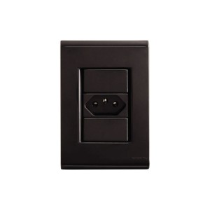 CONJ 1 TOMADA 2P+T | 4x2 | 10A 250V | LIZ | GRAFITE | TRAMONTINA