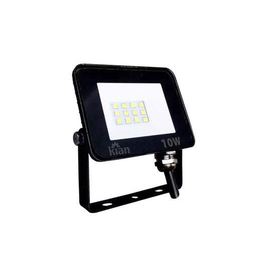 REFLETOR LED | 10W | 6500K | BIV | PRETO | KIAN