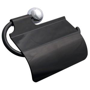 PAPELEIRA COM PROTECAO | MONACO | CROMADO PRETO | DUDA