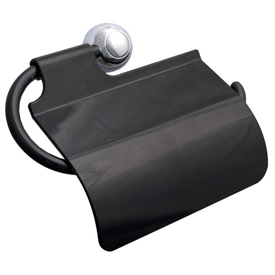 PAPELEIRA COM PROTECAO | MONACO | CROMADO PRETO | DUDA