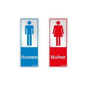 PLACA SINALIZACAO | FIGURA HOMEM/MULHER | 15x15 | ALUMINIO | BEMFIXA