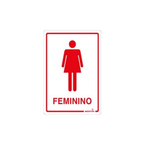 PLACA SINALIZACAO PS | FEMININO | 15x20 | BEMFIXA