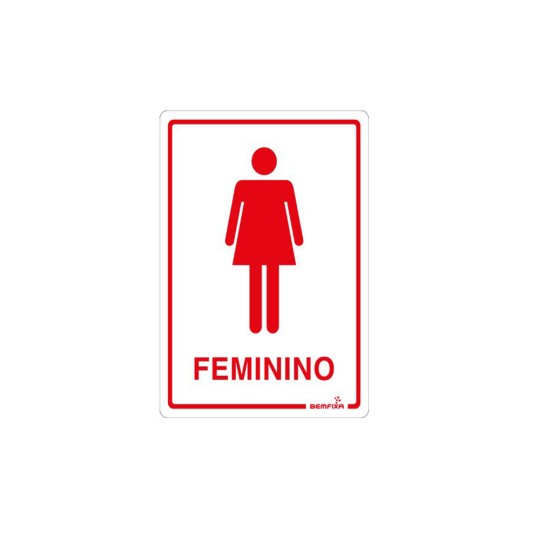 PLACA SINALIZACAO PS | FEMININO | 15x20 | BEMFIXA