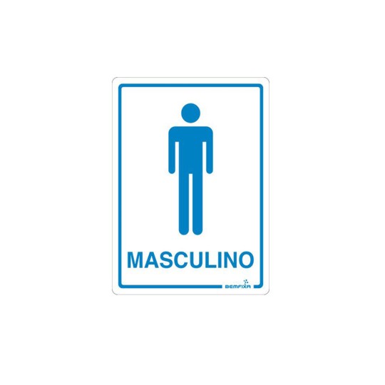 PLACA SINALIZACAO PS | MASCULINO | 15x20 | BEMFIXA
