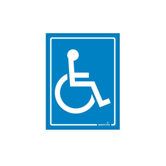 PLACA SINALIZACAO PS | DEFICIENTE FISICO | 15x20 | BEMFIXA