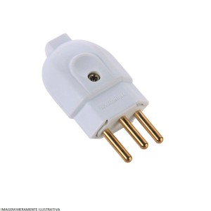 PLUGUE MACHO | 2P+T | 10A | 250V | BRANCO | TRAMONTINA