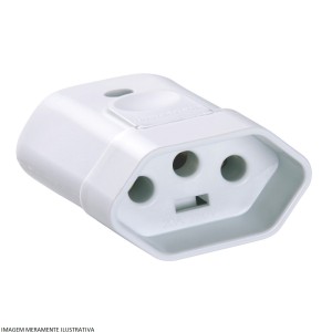 PLUGUE FEMEA | 2P+T | 10A | 250V | BRANCO | TRAMONTINA
