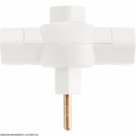 PLUGUE BENJAMIM | 3 TOMADAS C/3 PINUS | 2P+T | 10A 250V | BRANCO | TRAMONTINA