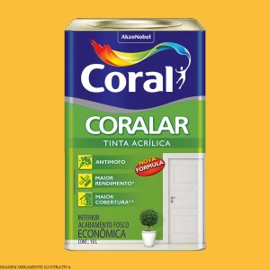 CORALAR ACRILICO + DESEMPENHO | AMARELO FREVO | 18L | CORAL