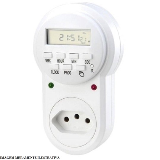 TEMPORIZADOR DIGITAL TIMER CONTAGEM SEGUNDOS | BIVOLT | 18 PROGRAMACOES | EXATRON 76769