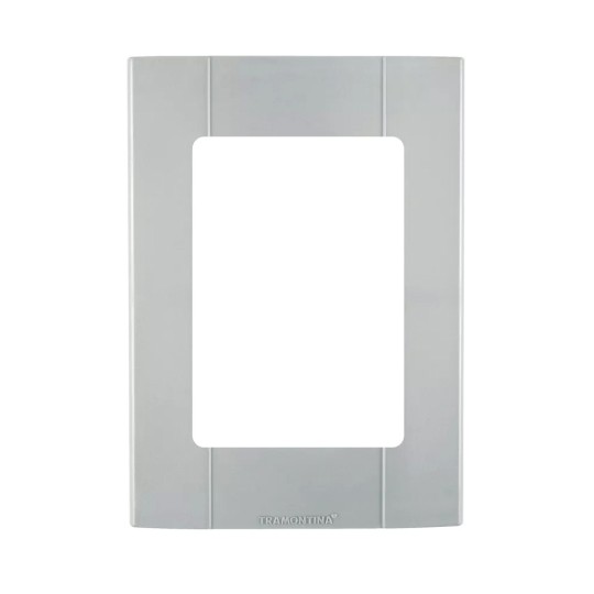 PLACA 4x2 | 3 POSTOS JUNTOS TERMOPLASTICO PLASTIBOX | CINZA ESCURO | TRAMONTINA