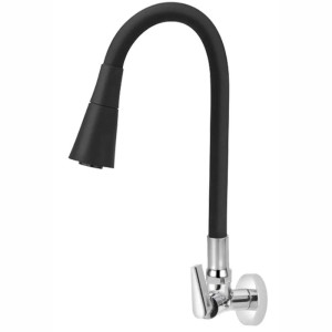 TORNEIRA P/COZINHA | PAREDE | BICA MOVEL | FLEX | CONE DUPLO | BLACK | 1168 | DN15 | SIGMA