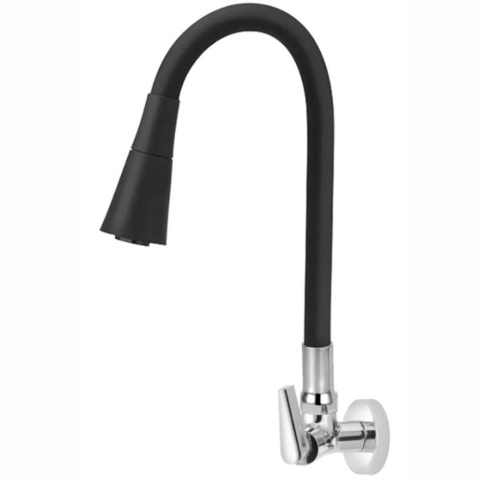 TORNEIRA P/COZINHA | PAREDE | BICA MOVEL | FLEX | CONE DUPLO | BLACK | 1168 | DN15 | SIGMA