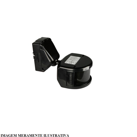 SENSOR DE PRESENCA FRONTAL MICROCONTROLADO | 180 | PRETO| EXATRON