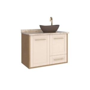 TOUCADOR EM MADEIRA | PETUNIA | C/TAMPO | 80 | JEQUITIBA/AREIA | COZIMAX