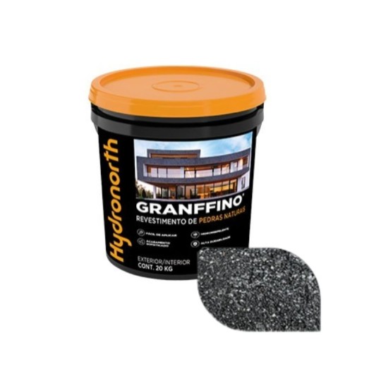 TEXTURA GRANFFINO | PEDRAS NATURAIS | PRETO ONIX | 20kg | HIDRONORTH