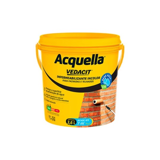 IMPERMEABILIZANTE | ACQUELA | BASE AGUA | INCOLOR | 3.6L | VEDACIT