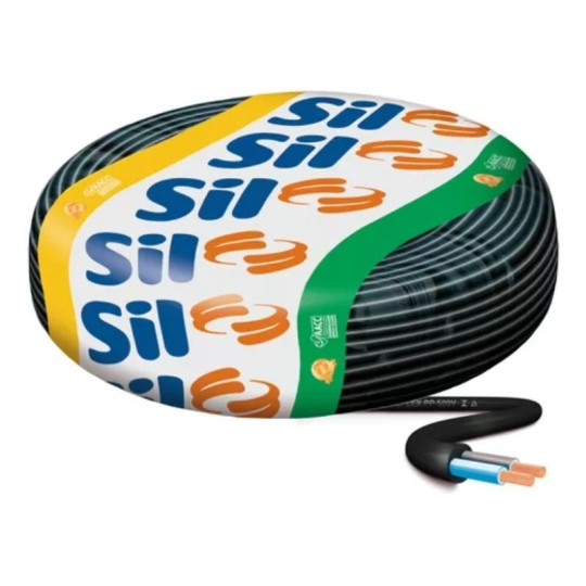 CABO FLEXIVEL PP | 500V | 2x2.5mm | COM 100m | PRETO | SIL