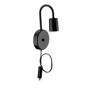 ARANDELA | 81033 | AL P/1 LAMP. E27 C/INTER. LIGA/DESL. PRETO | CLICK INJET