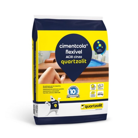 ARGAMASSA FLEXIVEL | AC3 | 20kg | CINZA | QUARTZOLIT