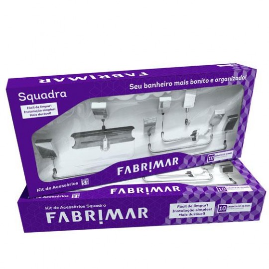 Kit para Banheiro com 5 peças Squadra 5000-SQD  Fabrimar