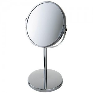 Espelho de Aumento Dupla Face Pedestal Cromado Mor