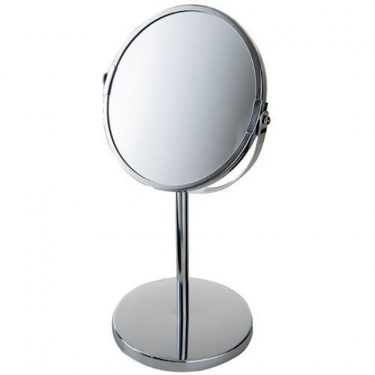 Espelho de Aumento Dupla Face Pedestal Cromado Mor
