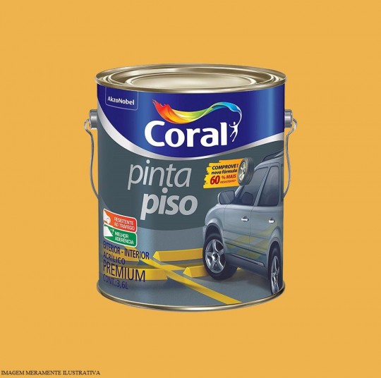 Tinta Pinta Piso Acríica Premium Amarelo Demarcação 3,6 Litros Coral