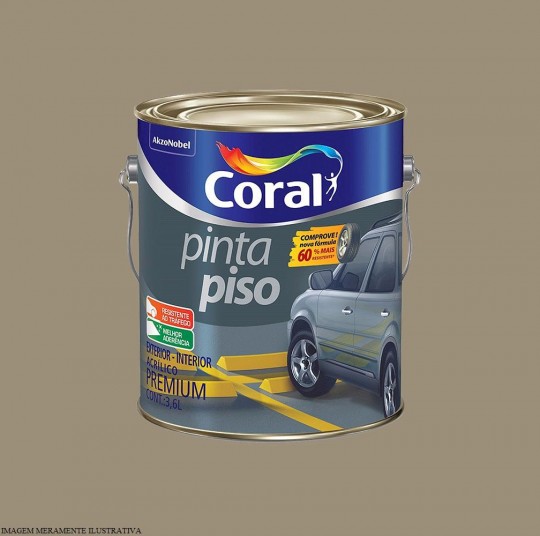 Tinta Pinta Piso Acríica Premium Concreto 3,6 Litros Coral